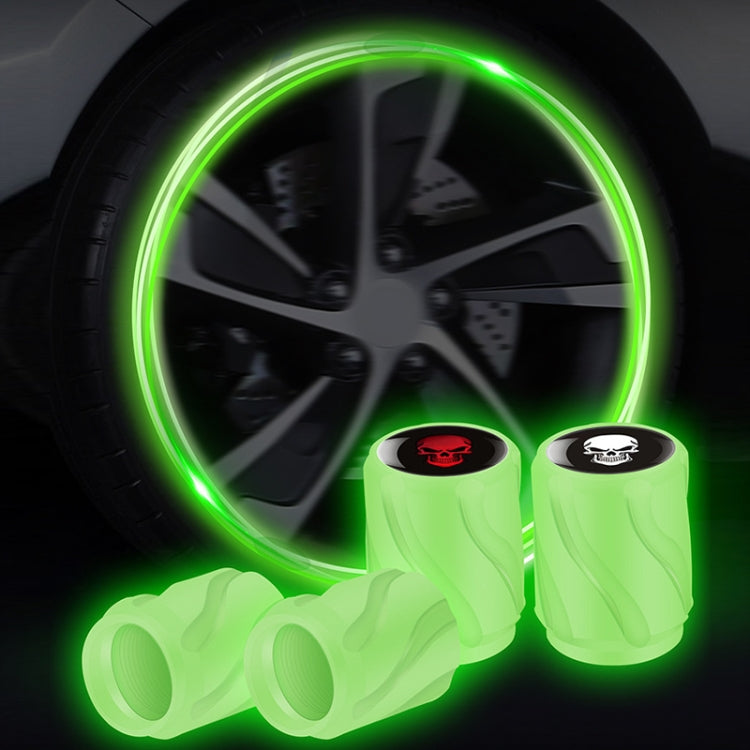 4pcs /Set Luminous Car Motorcycle Tire Modified Valve Cap, Color: Green Black Flag - Tire Valve Caps by buy2fix | Online Shopping UK | buy2fix