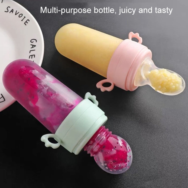 Portable Dual-purpose Baby Food Feeding Spoon Fruit Vegetable Silicone Feeding Pacifier Bottle(Pink) - Cups & Silicone Nipple by buy2fix | Online Shopping UK | buy2fix