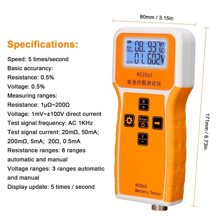 High-Precision Battery Voltage Internal Resistance Tester, Specifications: Host+Probe+Clip+Clamp - Battery & Resistance Tester by buy2fix | Online Shopping UK | buy2fix