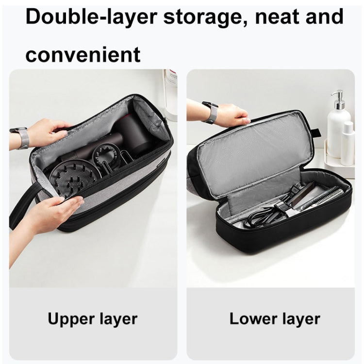 For Dyson Baona BN-DS005 Large-capacity Double-layer Hair Dryer Curling Iron Storage Bag(Black) - For Dyson Accessories by Baona | Online Shopping UK | buy2fix