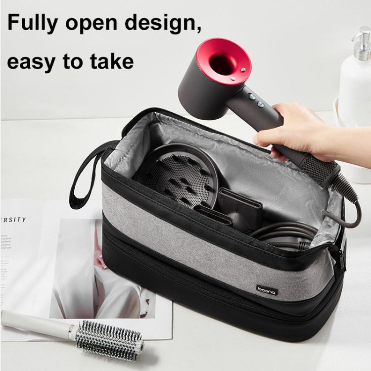 For Dyson Baona BN-DS005 Large-capacity Double-layer Hair Dryer Curling Iron Storage Bag(Gray) - For Dyson Accessories by Baona | Online Shopping UK | buy2fix