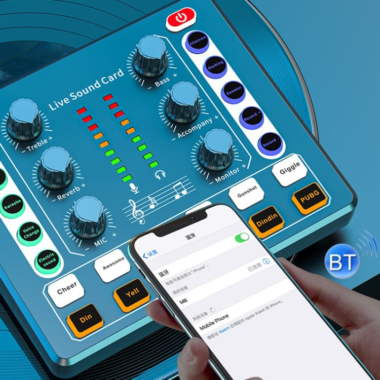 M8 Recording And Singing Live Bluetooth Sound Card Set, Color: Black Tripod - Live Sound Effects Processors by buy2fix | Online Shopping UK | buy2fix