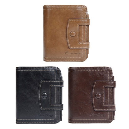 Baellerry D5112 RFID Anti-Theft Multi-Card Slot Buckle Tri-fold Zipper Short Wallet Coin Purse(Brown) - Antimagnetic RFID Package by Baellerry | Online Shopping UK | buy2fix