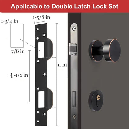 Heavy Duty Metal Latch Plate for Exterior Interior Door Double Hole Reinforcement Striker Plates(Black) - Door Locks & Cabinet Locks by buy2fix | Online Shopping UK | buy2fix