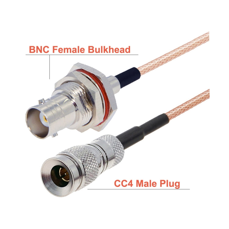 50cm CC4 Male To BNC Through Wall Waterproof Female Cable RG179 RF Adapter Wire - Connectors by buy2fix | Online Shopping UK | buy2fix