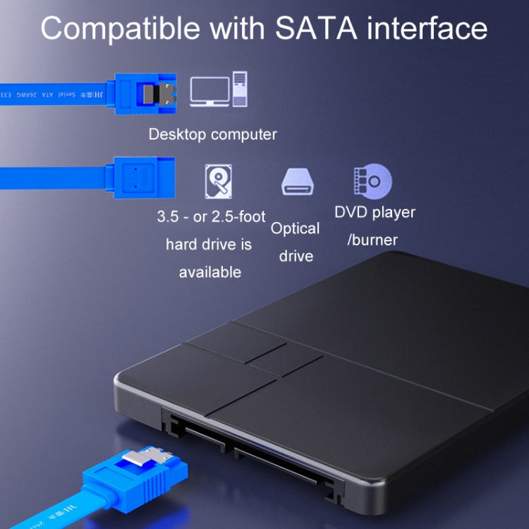 0.45m JINGHUA U510B High Speed SATA3.0 SSD Serial Cable(Blue Straight To Straight) - eSATA & SATA & IDE by JINGHUA | Online Shopping UK | buy2fix