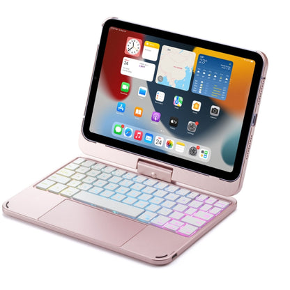 For iPad Mini 6 Tablet Bluetooth Keyboard With Backlight 360 Degree Rotation(Rose Gold) - For iPad mini by buy2fix | Online Shopping UK | buy2fix