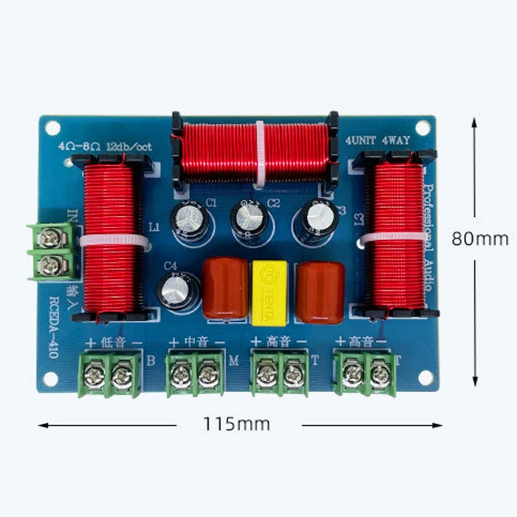 RCEDA-410 Two High One Medium One Low 4-Way Speaker Crossover Audio Modification Divider - Audio Crossover by buy2fix | Online Shopping UK | buy2fix