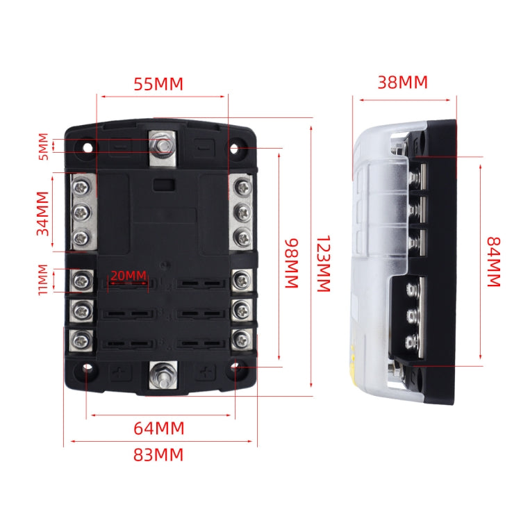 6-Way LED Indicator Fuse Box Socket For RV And Yacht, Set: Configuration 3 - Fuse by buy2fix | Online Shopping UK | buy2fix