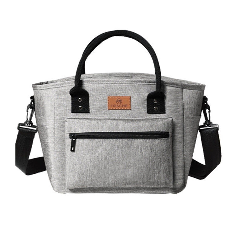 FRISCH Portable Handheld Insulated Lunch Pack Outdoor Picnic Thicked Bento Bag(Gray) - Lunch Bags by FRISCH | Online Shopping UK | buy2fix