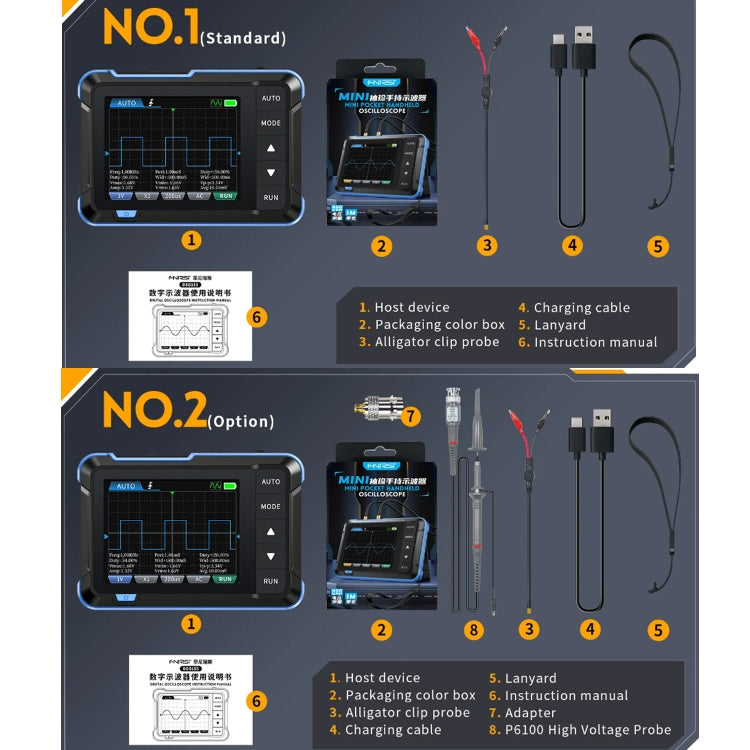 FNIRSI 2 In 1 Mini Portable Digital Oscilloscope Signal Generator, Set: Upgrade - Digital Multimeter by FNIRSI | Online Shopping UK | buy2fix