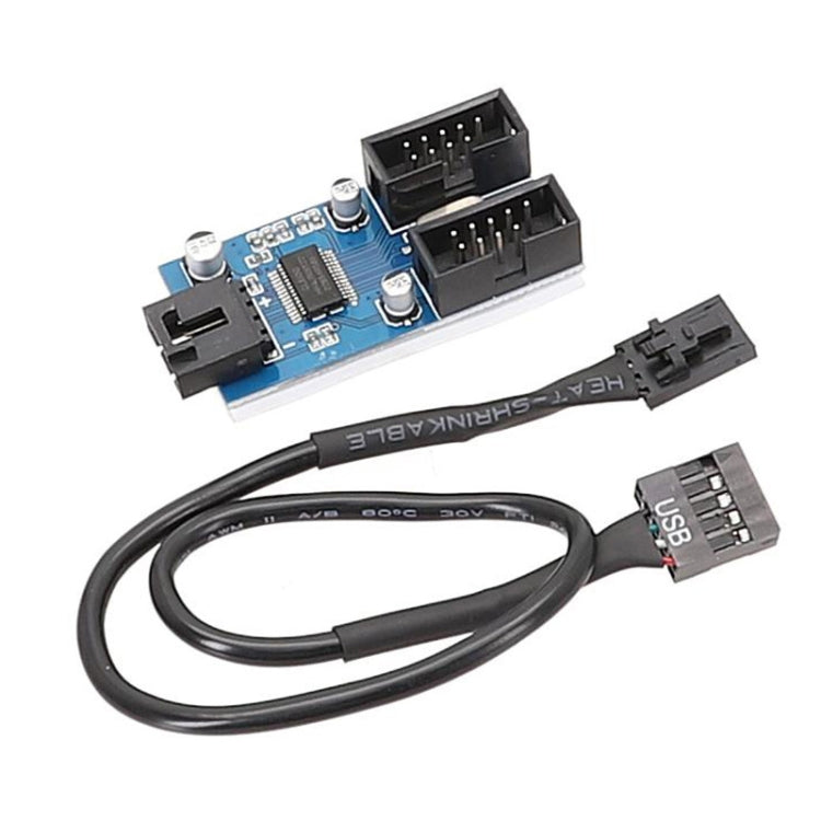 30cm Motherboard 9Pin USB2.0 1 In 2 Extension Cable With Chip Support Multiple Interface For Shared Use - USB Cable by buy2fix | Online Shopping UK | buy2fix