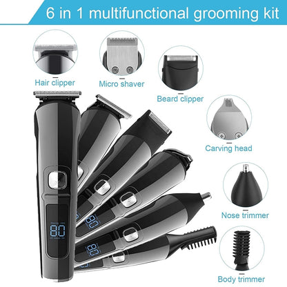 6 in 1 Men Waterproof Electric Hair Trimmer Kit Nose Trimmer, Mustache Trimmer Body Shaver 8688 - Hair Trimmer by buy2fix | Online Shopping UK | buy2fix