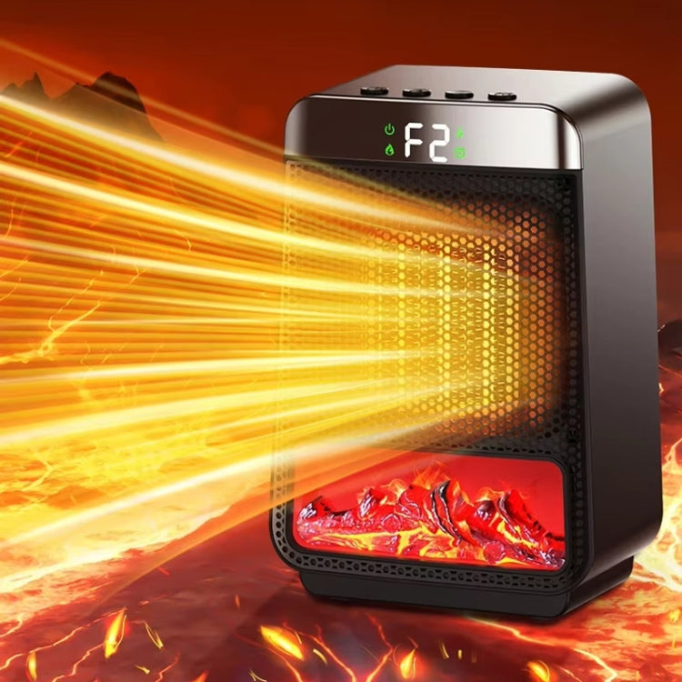 E03 Desktop PTC Heater Dynamic Flame Light Warmer UK Plug - Electric Heaters by buy2fix | Online Shopping UK | buy2fix