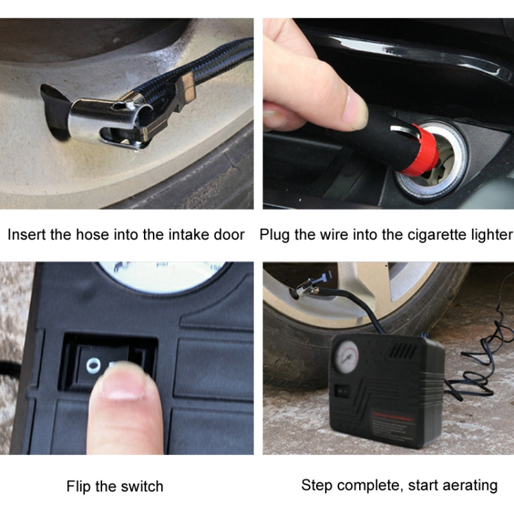 Car Tire Air Pump 12V Metal Electric Tire Pressure Gauge(Square) - Inflatable Pump by buy2fix | Online Shopping UK | buy2fix