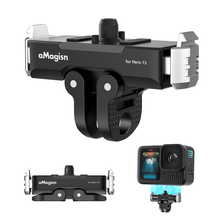 For GoPro HERO13 Black aMagisn Metal Magnetic Quick Release Base Dual Interface Adapter - Connection Mount by aMagisn | Online Shopping UK | buy2fix