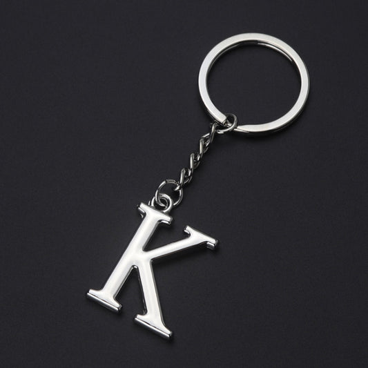 Double-Sided Three-Dimensional Plating Alphabet Keychain, Style: K - Key Rings by buy2fix | Online Shopping UK | buy2fix