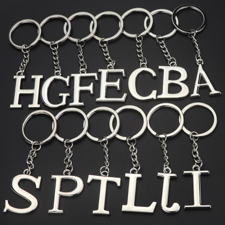 Double-Sided Three-Dimensional Plating Alphabet Keychain, Style: O - Key Rings by buy2fix | Online Shopping UK | buy2fix