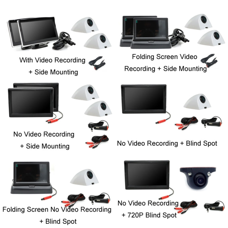 5 Inch AHD Video Monitor Car Reversing High-Definition Camera, Specification: No Video Recording + Blind Spot - Rear View Cameras by buy2fix | Online Shopping UK | buy2fix