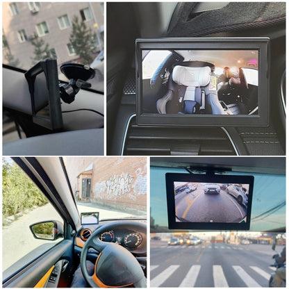 5 Inch Carplay Portable Surveillance Video Car Display, Specification: Folding Screen + White Two-way Camera Side-mounted - Rearview Monitors by buy2fix | Online Shopping UK | buy2fix