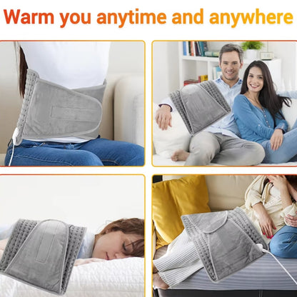 Electric Heating Blanket Physiotherapy Heating Pad Office Home Temperature Control Waist Belt Warming Blanket, Plug: US Plug(Gray) - Electric Blankets by buy2fix | Online Shopping UK | buy2fix