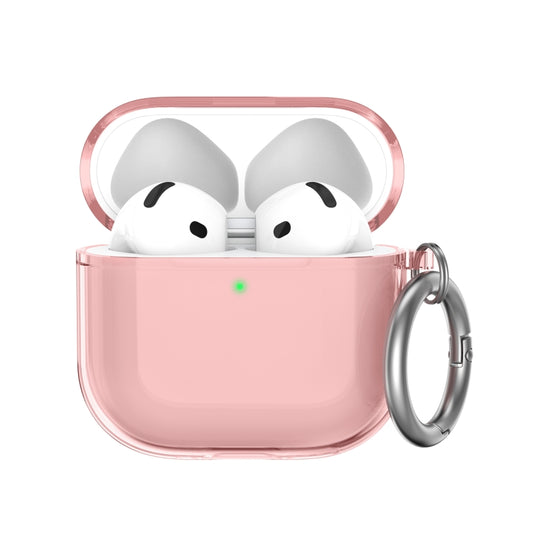 For Airpods 4 AhaStyle WG164 Earphone Anti-Drop TPU Split Protective Case(Transparent Pink) - For AirPods 4 by AhaStyle | Online Shopping UK | buy2fix