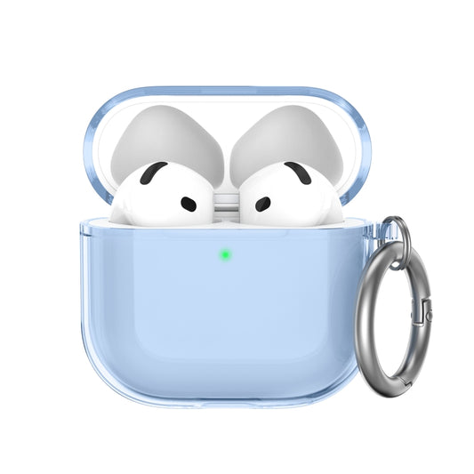 For Airpods 4 AhaStyle WG164 Earphone Anti-Drop TPU Split Protective Case(Transparent Blue) - For AirPods 4 by AhaStyle | Online Shopping UK | buy2fix