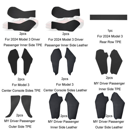 For Tesla Center Console Side Anti-kick Protective Pad, Style: For 2017-2023 Model 3 Center Console Sides Leather - Seat Accessories by buy2fix | Online Shopping UK | buy2fix