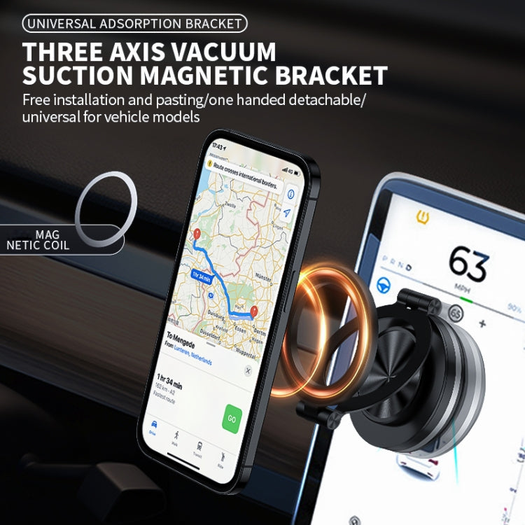 AIMITE C2 Car Vacuum Suction Cup Magnetic Three Axis Linkage Rotatable Cell Phone Holder(Black) - Universal Car Holders by AIMITE | Online Shopping UK | buy2fix