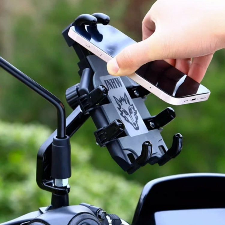 JNHW Motorcycle Bicycle Eight Claw Mobile Phone Navigation Shockproof Bracket, Style: For Handlebar - Holder by JNHW | Online Shopping UK | buy2fix