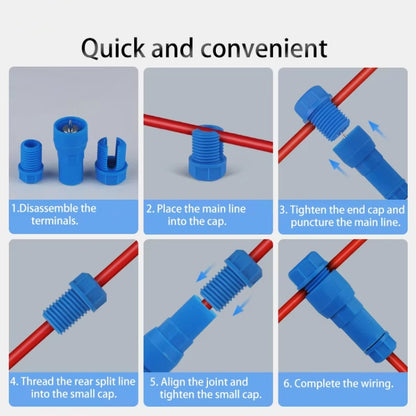 2pcs /Pack Stripping-free Thimble T-shaped Connector Downlight Wiring-free Connector(Yellow) - Booster Cable & Clip by buy2fix | Online Shopping UK | buy2fix