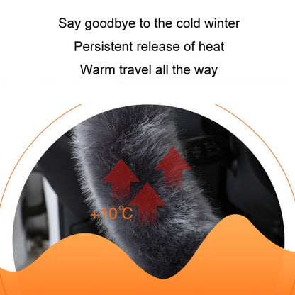 38cm Car Steering Wheel Winter Warm Short Plush Cover(O-type Gray) - Steering Wheel Accessories by buy2fix | Online Shopping UK | buy2fix