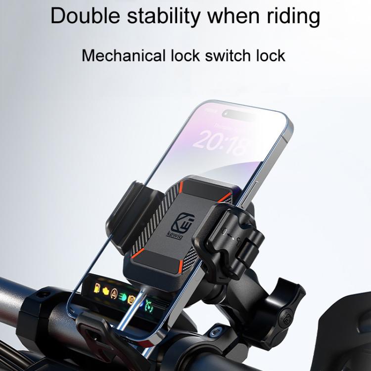 Kewig M33-C1 Outdoor Motorcycle Bike Riding Anti-Theft Shock Absorbing Cell Phone Holder(Standard Handlebar) - Holder by Kewig | Online Shopping UK | buy2fix