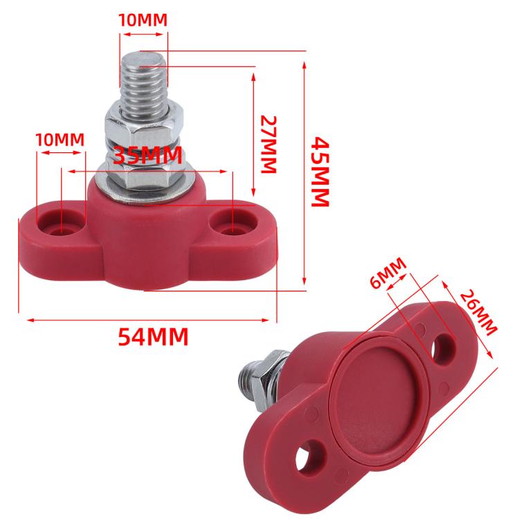 12V RV Yacht M10 Single Pole Battery Terminal, Color: Red - Booster Cable & Clip by buy2fix | Online Shopping UK | buy2fix