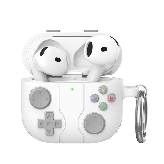 For AirPods 4 AhaStyle WG166 Personalised Game Console Shape Silicone Protective Case(White) - For AirPods 4 by AhaStyle | Online Shopping UK | buy2fix