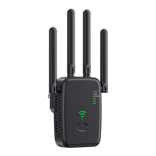 Urant U11 1200Mbps 2.4G&5.8G Wireless Repeater WiFi Signal Amplifier Support WPS Quick Setting US Plug Black - Broadband Amplifiers by Urant | Online Shopping UK | buy2fix