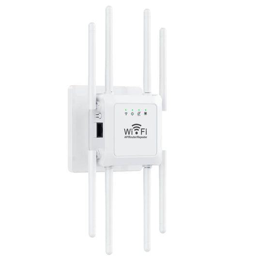 U18 1200Mbps 2.4G & 5G  Wireless Repeater WiFi Signal Amplifier With 8 Antenna US Plug White - Broadband Amplifiers by buy2fix | Online Shopping UK | buy2fix