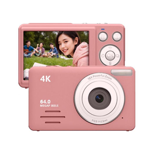 Anytek S7 4K HD Digital Camera Self-Timer Travel Camera Student Kids Card Camera(Pink) - Video Cameras by Anytek | Online Shopping UK | buy2fix