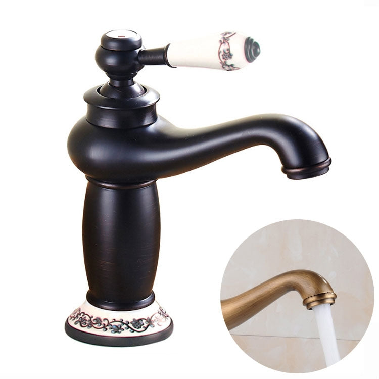 Copper Antique Hot Cold Double Blue White Porcelain Faucet - Faucets & Accessories by buy2fix | Online Shopping UK | buy2fix