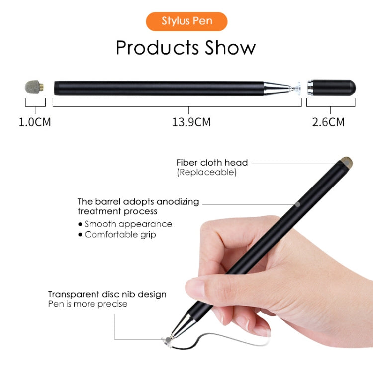 JD02 Universal Magnetic Pen Cap Pan Head + Fiber Cloth 2 in 1 Stylus Pen for Smart Tablets and Mobile Phones (Cosmic Grey) - Stylus Pen by buy2fix | Online Shopping UK | buy2fix