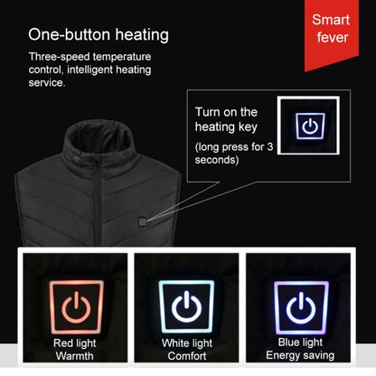 USB Security Smart Constant Temperature Fever Men Stand Collar Cotton Vest (Color:Black Size:S) - Down Jackets by buy2fix | Online Shopping UK | buy2fix