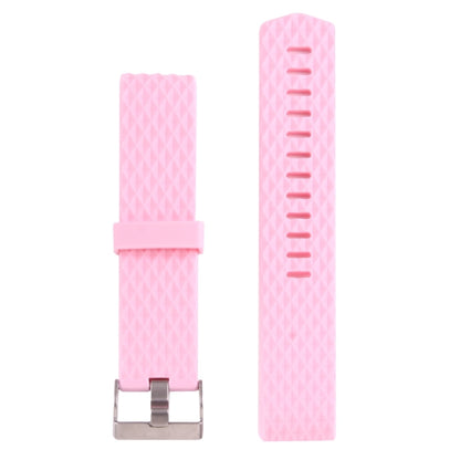 For Fitbit Charger 2 Bracelet Watch Diamond Texture TPU Watch Band, Full Length: 23cm(Pink) - Watch Bands by buy2fix | Online Shopping UK | buy2fix