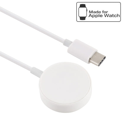 1M Type-C Universal Portable Magnetic Wireless Charger for Apple Watch Series 7 & 6 & 5 & 4 & 3 & 2(White) - Charger / Holder by buy2fix | Online Shopping UK | buy2fix