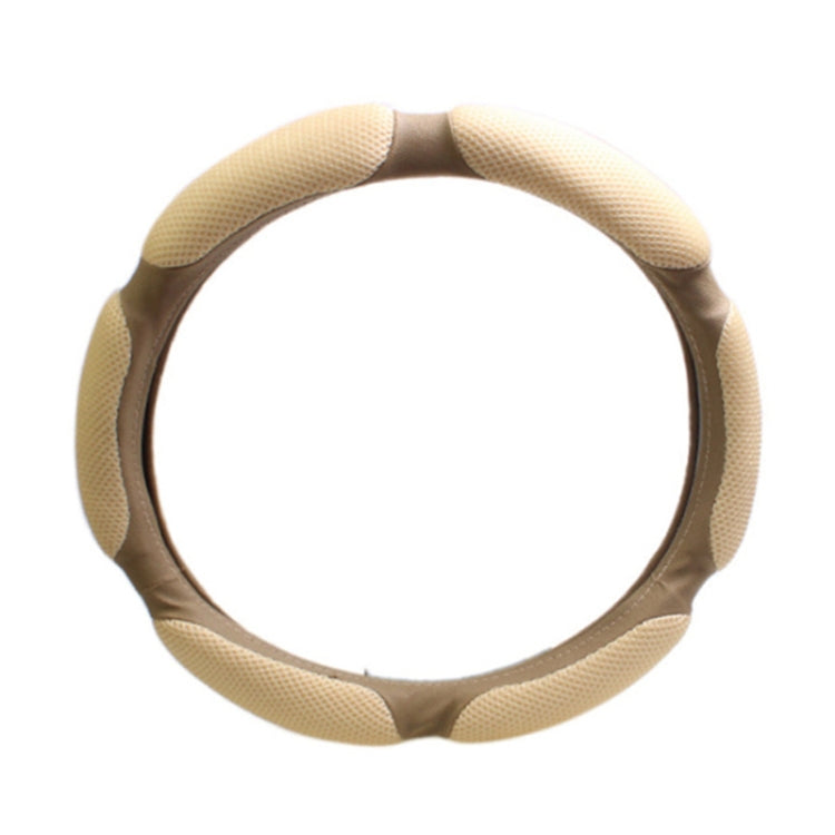 Sandwich Steering Wheel Cover (Colour: Beige and white glue, Adaptation Steering wheel diameter: 38cm) - Steering Wheel Accessories by buy2fix | Online Shopping UK | buy2fix