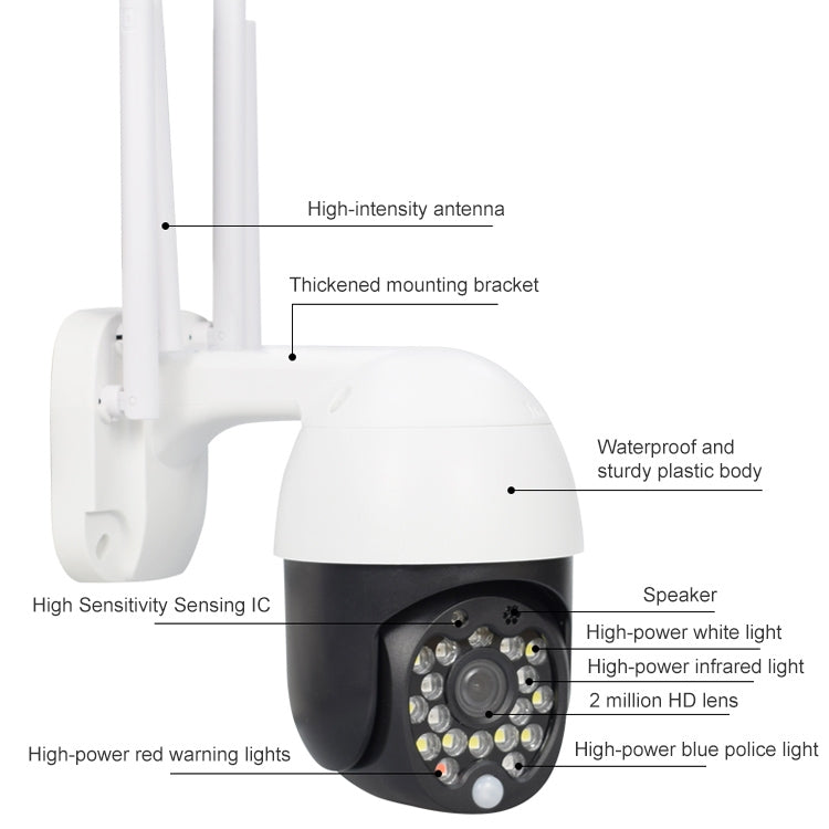 QX27 1080P WiFi High-definition Surveillance Camera Outdoor Dome Camera, Support Night Vision & Two-way Voice & Motion Detection(UK Plug) - Security by buy2fix | Online Shopping UK | buy2fix