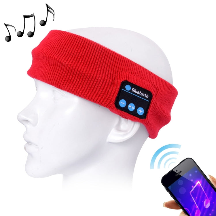 Knitted Bluetooth Headsfree Sport Music Headband with Mic for iPhone / Samsung and Other Bluetooth Devices(Red) - Smart Hats by buy2fix | Online Shopping UK | buy2fix