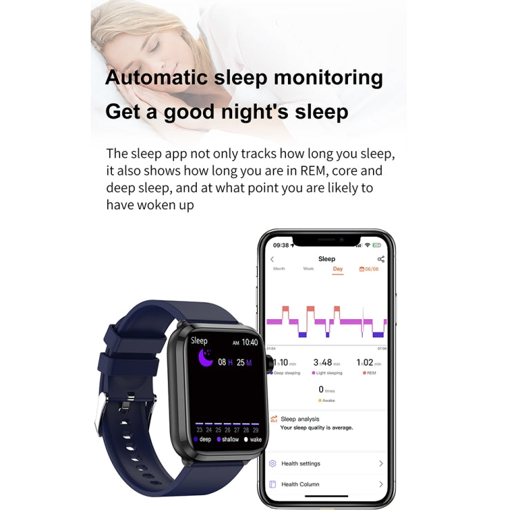 ET210 1.91 inch IPS Screen IP67 Waterproof Silicone Band Smart Watch, Support Body Temperature Monitoring / ECG (Dark Blue) - Smart Watches by buy2fix | Online Shopping UK | buy2fix