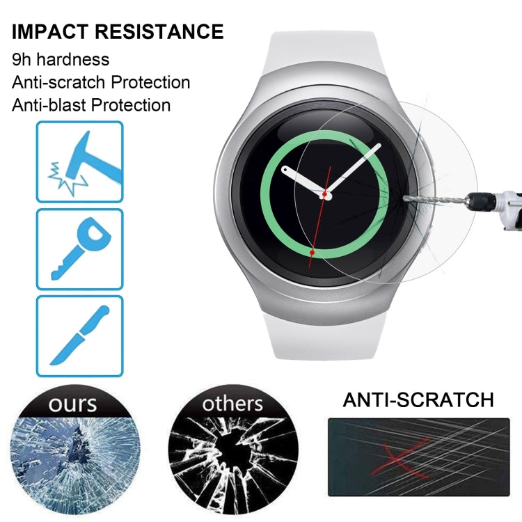 2 PCS ENKAY Hat-Prince for Samsung Gear S2 Smart Watch 0.2mm 9H Surface Hardness 2.15D Explosion-proof Tempered Glass Screen Film - Screen Protector by ENKAY | Online Shopping UK | buy2fix