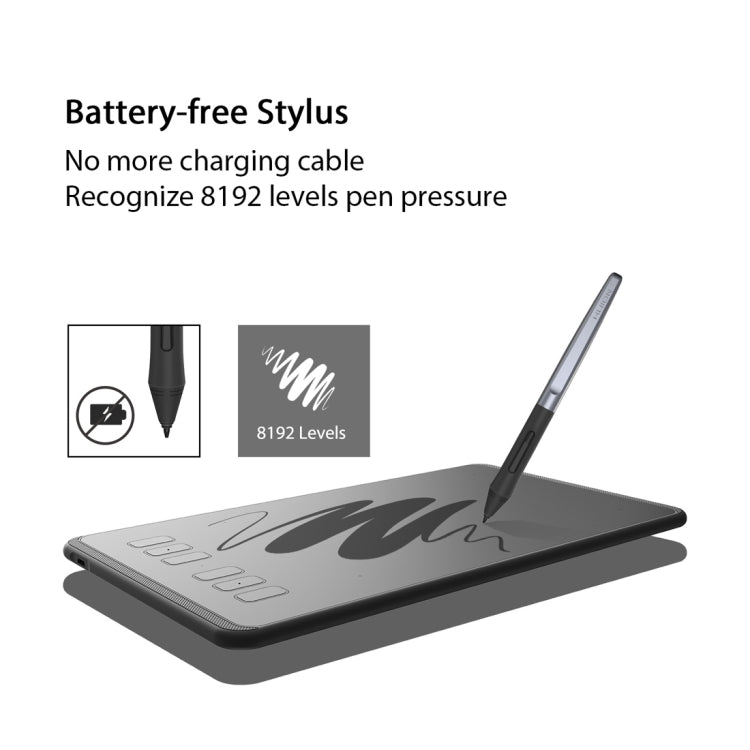 HUION Inspiroy Series H640P 5080LPI Professional Art USB Graphics Drawing Tablet for Windows / Mac OS, with Battery-free Pen -  by HUION | Online Shopping UK | buy2fix