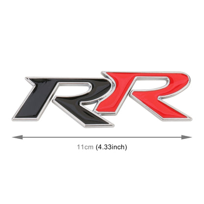 Car Dual R Personalized Aluminum Alloy Decorative Stickers, Size:11 x 3.5cm (Black Red) - 3D Metal Sticker by buy2fix | Online Shopping UK | buy2fix